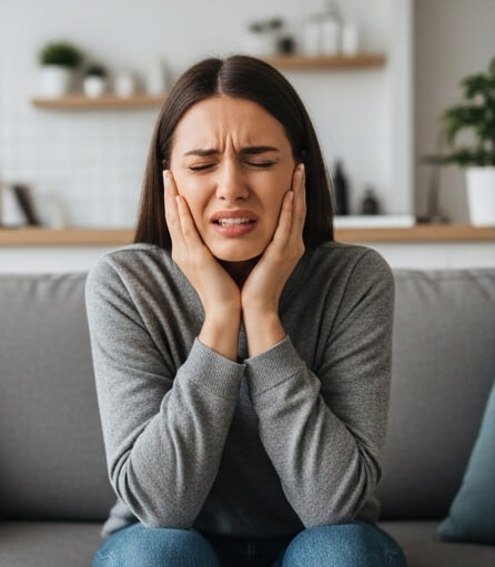 Women image in tooth pain - Emergency dentist Gerrards Cross